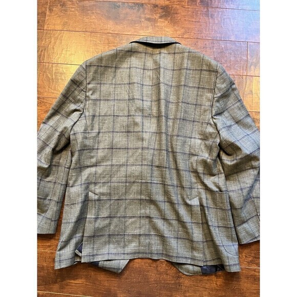 Peter Millar Mens Sport Coat Green Blue Plaid READ BELOW - Picture 5 of 7